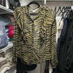 Veronica Beard Silk Zebra Blouse